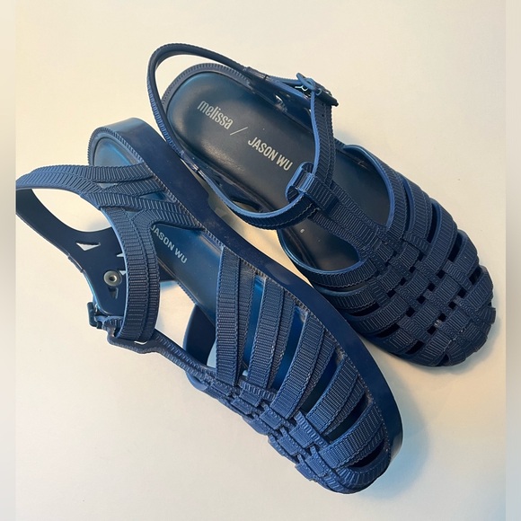 MELISSA / Jason Wu collab Possession Campana fisherman jelly sandal TEAL COBALT - Picture 4 of 11
